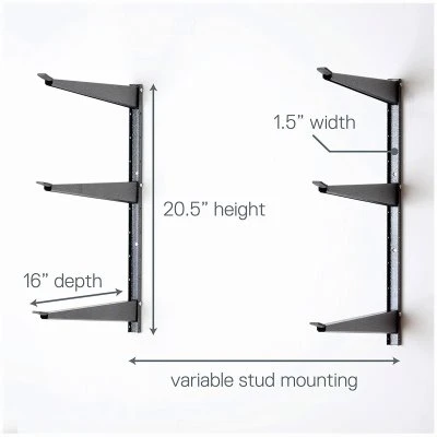 3-Tier Heavy-Duty Wall Storage Rack with Steel Shelves and Mounting Hardware