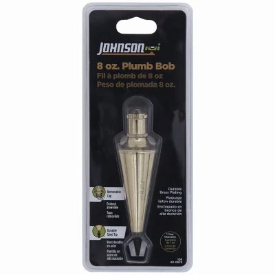 Brass Plumb Bob, 8 Ounce Weight for Precise Vertical Alignment