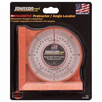 Magnetic Angle Locator Protractor, 4-3/4 In. W X 4-3/4 In. H
