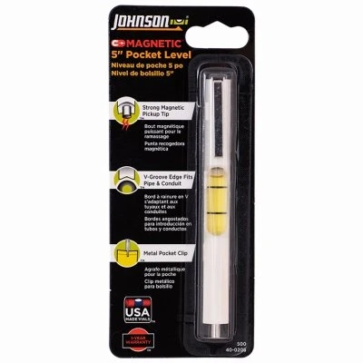 5-inch Magnetic Pocket Level With Acrylic Vial And Metal Clip