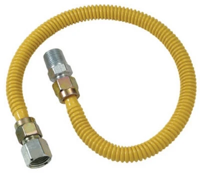 Stainless Steel Gas Appliance Connector, 24-In., 3/8-In. I.D. x 1/2-In. O.D.