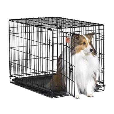 Dog Training Crate, Black, 30" L X 19" W X 21" H With Divider Panel