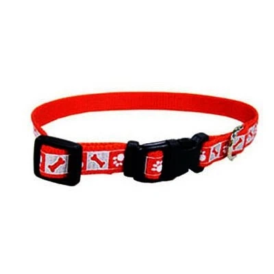Reflective Adjustable Dog Collar, Red, 5/8 X 12-18 Inches, Model 46481 A Rps18