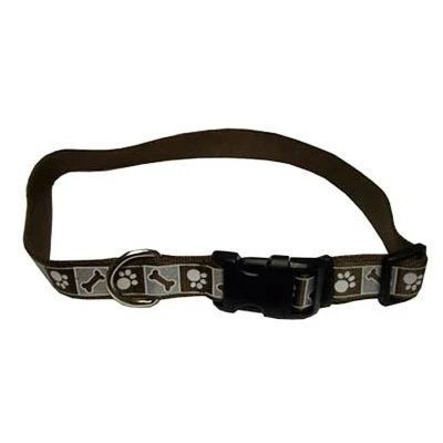 Reflective Adjustable Dog Collar, Chocolate, 5/8 X 12-18 Inches