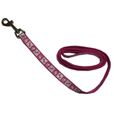 Lazer Brite Reflective Dog Leash, Pink Flamingo Pattern, 1-inch X 4-feet