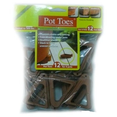 Decksaver Garden Pot Toes, Terra Cotta, 3-In., 12-Pk.