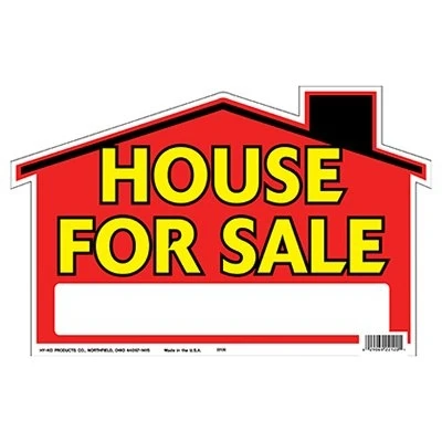  House for Sale  Sign, Polyethylene, 9 x 12-In.