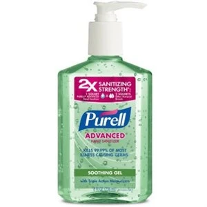 Advanced Hand Sanitizer Soothing Gel With Aloe, 8-ounce Pump Bottle