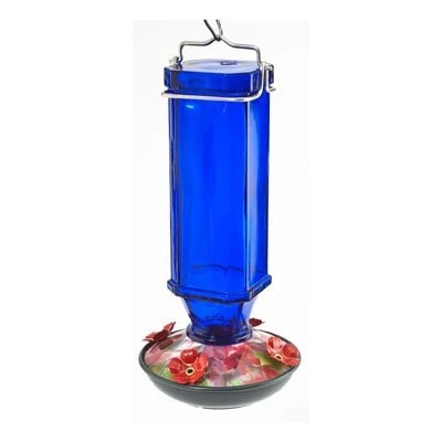 Bird Feeder, Hummingbird, Cobalt Blue, Square, 16-oz.