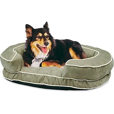 Green Suede Dog Bed With Memory Foam - 37" X 26" - Model Yf83003n-m