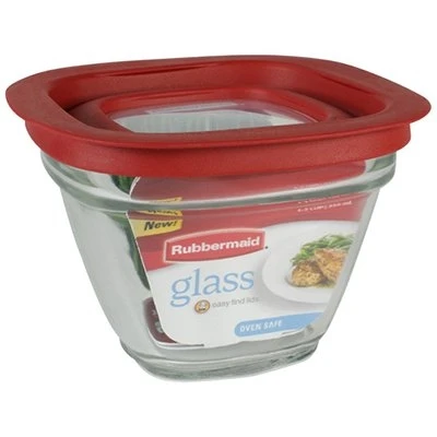 Food Storage Container, Glass, 1.5-Cup Square