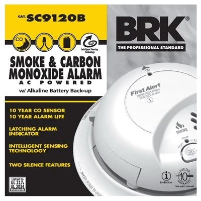 Smoke & CO Alarm, Hardwired w/Battery Backup