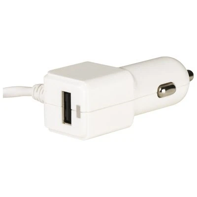 Rca Ahc750wf 4.5-amp Usb Car Charger With Built-in Lightning Cable, White