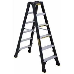 Twin Front Step Ladder, 300-lbs. Capacity, Type 1a, Fiberglass, 6-ft.