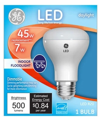 7-Watt LED Flood Light Bulb, Daylight Color, 500 Lumens Brightness