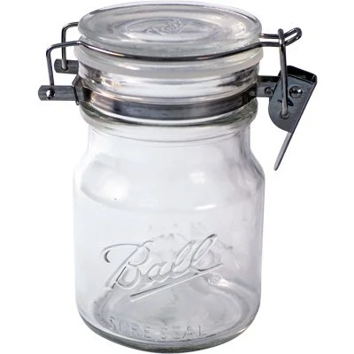 Sure Seal Wire Bale Glass Storage Jar, 14-oz.