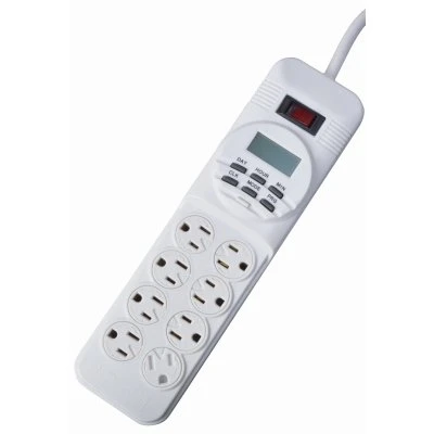 8-outlet Indoor Digital Power Strip Timer, Model 049690wcwd, Weekly Settings, Energy Saving