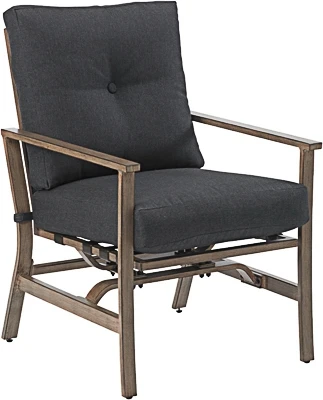 Hazelwood Deep Seating Aluminum Motion Rocker With Olefin Cushions - Premium Cigar Finish