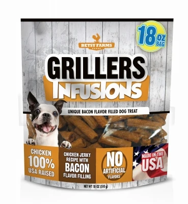 Betsy Farms Infusions Dog Treats, 18 Oz - Chicken With Bacon Filling