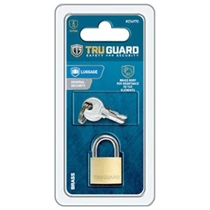 Keyed Padlock, Solid Brass, 3/4-In.