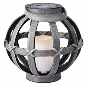 Paradise Gl40016 Solar Patio Lantern, 9-inch Drift Wood Finish With Led Candle