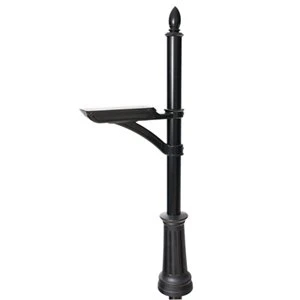 Hamilton Mailbox, In-Ground Post, Decorative Black