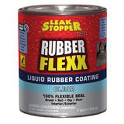 Rubber Flexx Leak Stopper Liquid Coating, Clear, 1 Quart - Tough Waterproof Sealant