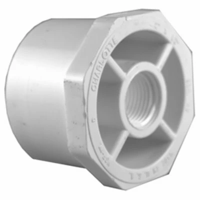 Schedule 40 Pipe Reducer Bushing, Spigot x FPT, White, 1-1/4 x 3/4 In.
