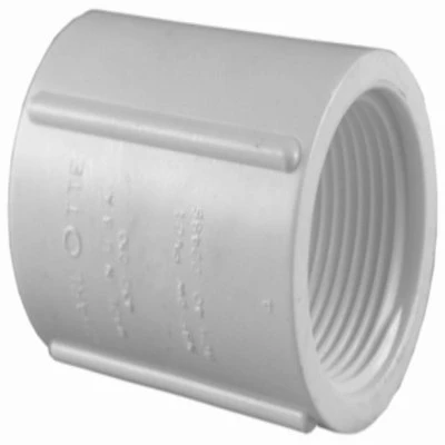 Schedule 40 PVC Pressure Coupling, FIP x FIP, White, 1/2 In.