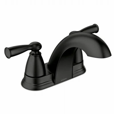 Banbury Two-Handle Low-Arc Bathroom Faucet in Matte Black Finish