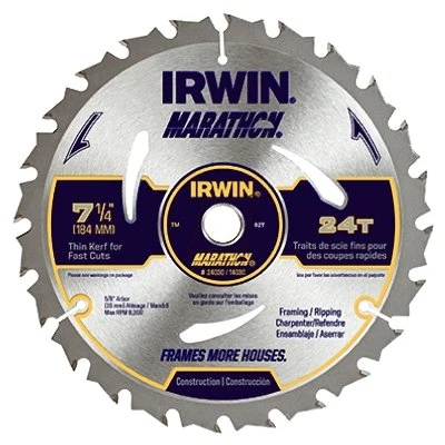 Marathon C3 Circular Saw Blade, C3 Carbide-Tipped, 24-Tooth x 7-1/4 In.