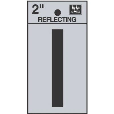 Address Letters,  I , Reflective Black/Silver Vinyl, Adhesive, 2-In.