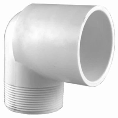 Schedule 40 PVC 90-Degree Street Elbow, White, 1-1/4 In., MT x Slip