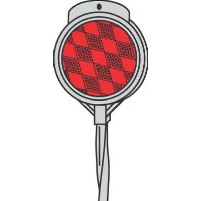 Reflective Driveway Marker, Red Round With Aluminum Shaft, 48-In.