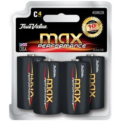 C Alkaline Batteries, 4-pk, Model Tv814-4, Mercury Free, Long Lasting