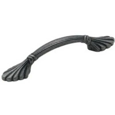 3-inch Wrought Iron Leaf Cabinet Pull - Natural Elegance Collection