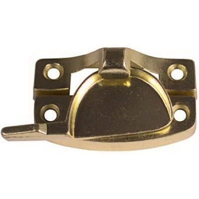 Window Sash Lock, Contemporary, Bright Brass Finish