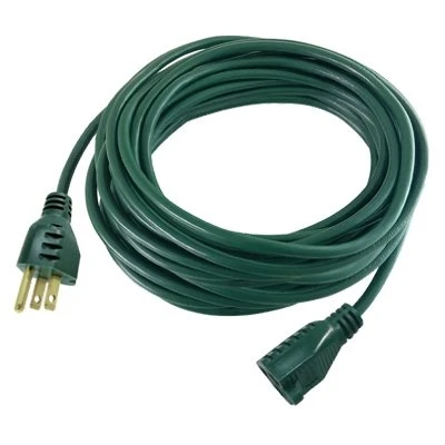 Extension Cord, 16/3 SJTW-A, Green Vinyl, 40 Ft.