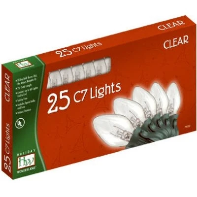 Christmas 25-Light Set, Clear, C7, 25-Ct.