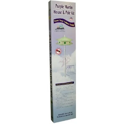 6 Room Aluminum Purple Martin House & Sturdy 15' Pole Kit