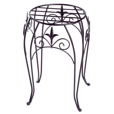 89175 Steel Classic Finial Style Plant Stand 15", Black