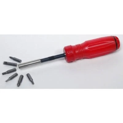 Immediate Action Ratchet Screwdriver with 6 Piece Bit Set