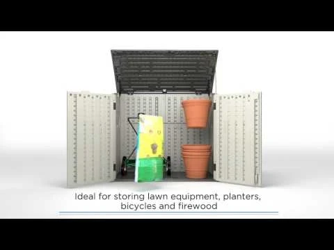 Storage and Trash Can Shed Double Wall Resin 34 Cubic Feet Capacity