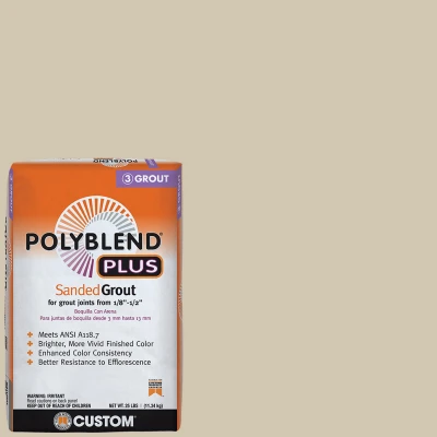 Polyblend Plus Sanded Grout in Bone Color, 25 Pound Bag