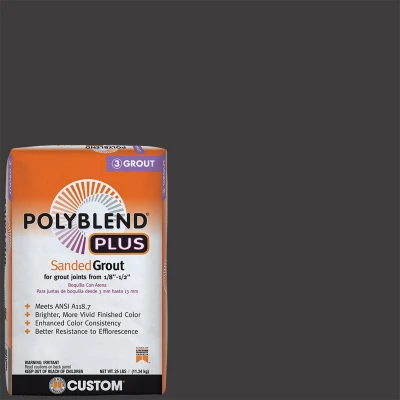 Polyblend Plus Sanded Grout Charcoal 25 Pound Bag