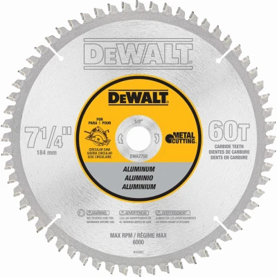 Aluminum Metal Cutting Blade, 5/8 In. Arbor, 60-Tooth x 7-1/4 In.