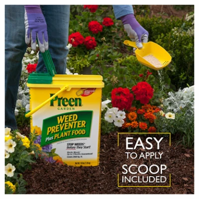 Garden Weed Preventer and Plant Food, 16 Pounds, Covers 2,560 Square Feet