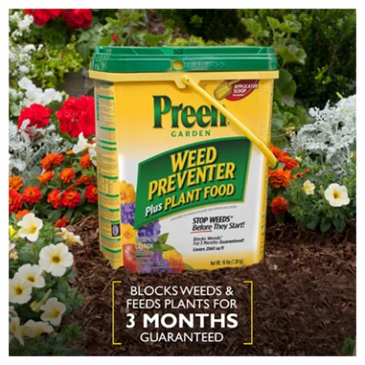 Garden Weed Preventer and Plant Food, 16 Pounds, Covers 2,560 Square Feet
