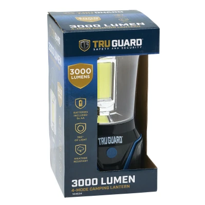 Four Mode Lantern with Rubber and Plastic Case, 3000 Maximum Lumens Brightness