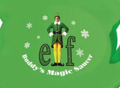 Buddy The Elf Saucer Snow Sled, 26 Inch Diameter, Durable Plastic